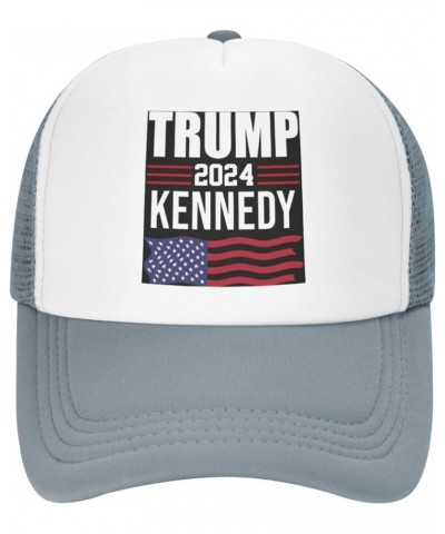 Trump-Kennedy 2024 Trucker Hat Mesh Baseball Cap Men Sun Hat Women Ponytail hat Golf Dad Cap Fishing hat Black Gray $11.02 Ba...