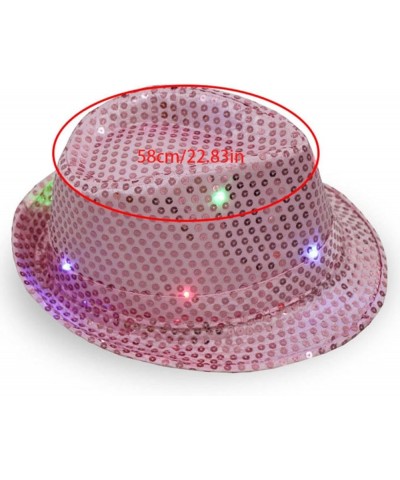 Glitter Sequin Cowboy Hat Retro Disco Funky Bucket Solid Color Fedora Hat Sunshade for Street Shooting Silver $19.71 Fedoras