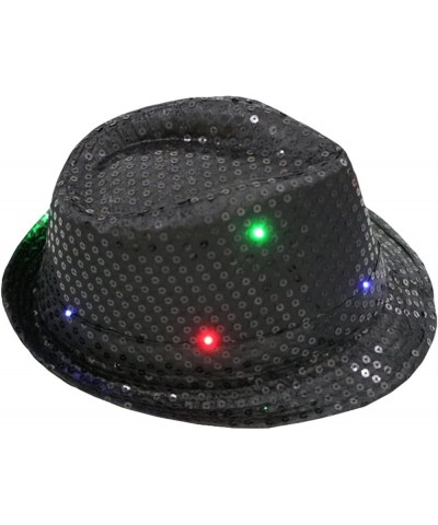 Glitter Sequin Cowboy Hat Retro Disco Funky Bucket Solid Color Fedora Hat Sunshade for Street Shooting Silver $19.71 Fedoras