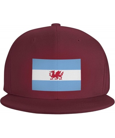 Flag of The Welsh Colony in Patagonia Baseball Cap for Men Women Snapback Hat Trucker Flat Bill Caps Sun Hat Dark Red $10.73 ...