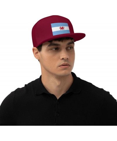 Flag of The Welsh Colony in Patagonia Baseball Cap for Men Women Snapback Hat Trucker Flat Bill Caps Sun Hat Dark Red $10.73 ...