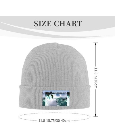 Niagara Fall Print Unisex Knitted Hat for Adults Beanie Hat Original Cap Travel, Daily Wear,Ski Cap Gray $12.26 Skullies & Be...