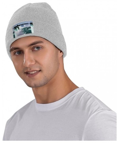 Niagara Fall Print Unisex Knitted Hat for Adults Beanie Hat Original Cap Travel, Daily Wear,Ski Cap Gray $12.26 Skullies & Be...