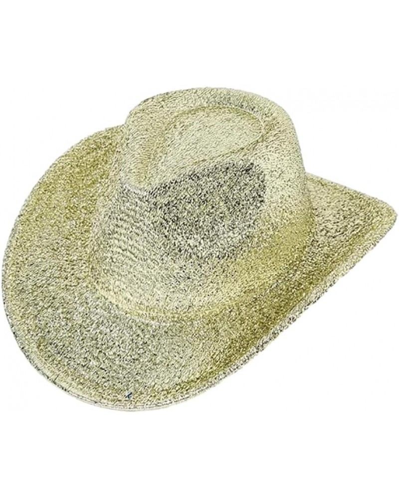 Vintage Country Western Disco CowgirlHat Giltter Metalic Cowgirl Hat for Party Photo Props Headwaer Gifts Light Yellow $11.06...