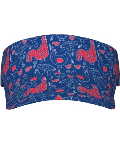 Colored Mushrooms Leaves Ladies Visor Hat Golf Visor Sport Sun Visor Hats for Women and Men Chicken and Rooster $10.49 Visors