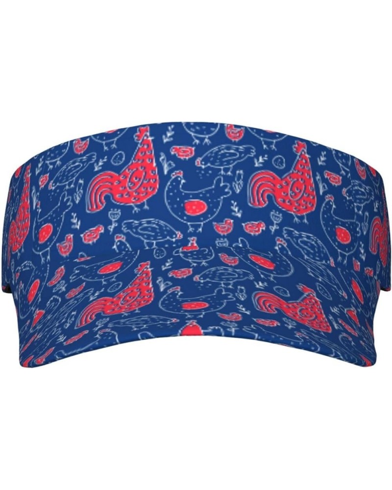 Colored Mushrooms Leaves Ladies Visor Hat Golf Visor Sport Sun Visor Hats for Women and Men Chicken and Rooster $10.49 Visors