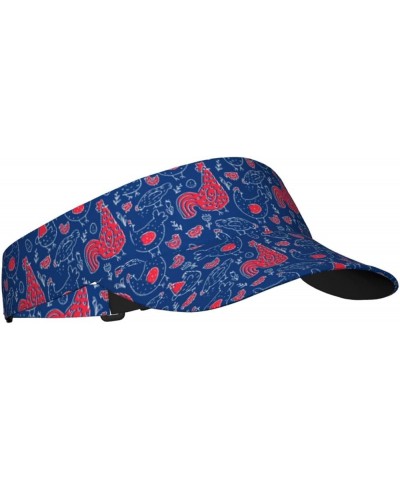 Colored Mushrooms Leaves Ladies Visor Hat Golf Visor Sport Sun Visor Hats for Women and Men Chicken and Rooster $10.49 Visors