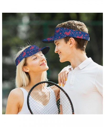 Colored Mushrooms Leaves Ladies Visor Hat Golf Visor Sport Sun Visor Hats for Women and Men Chicken and Rooster $10.49 Visors