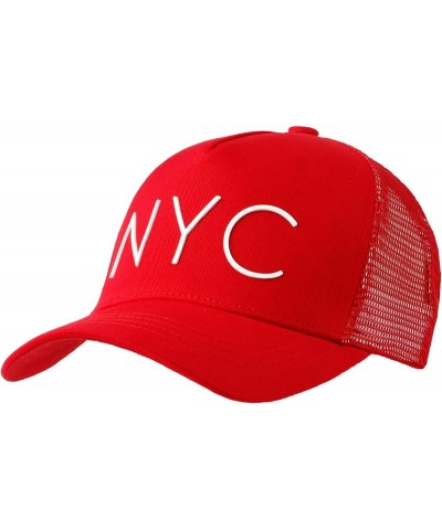 NYC Hat New York City Meshed Adjustable Baseball Cap TRM1289 Red $13.86 Baseball Caps