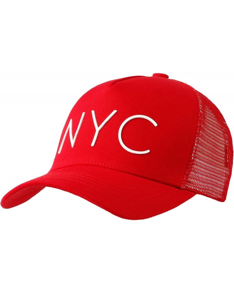 NYC Hat New York City Meshed Adjustable Baseball Cap TRM1289 Red $13.86 Baseball Caps