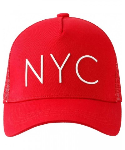 NYC Hat New York City Meshed Adjustable Baseball Cap TRM1289 Red $13.86 Baseball Caps