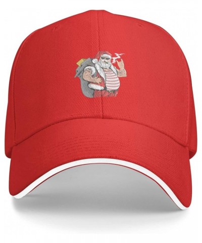 Tattoo Santa Baseball Cap Sandwich Brim Hats for Men Women Adjustable Caps Red $13.77 Baseball Caps