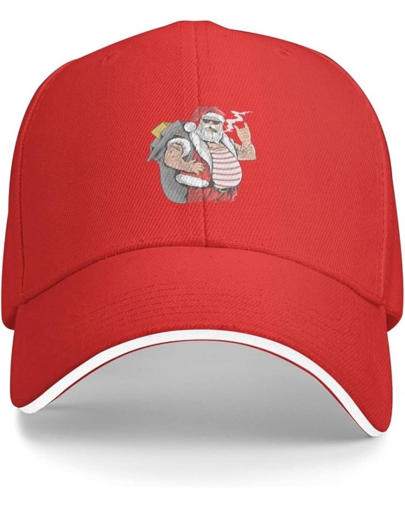 Tattoo Santa Baseball Cap Sandwich Brim Hats for Men Women Adjustable Caps Red $13.77 Baseball Caps