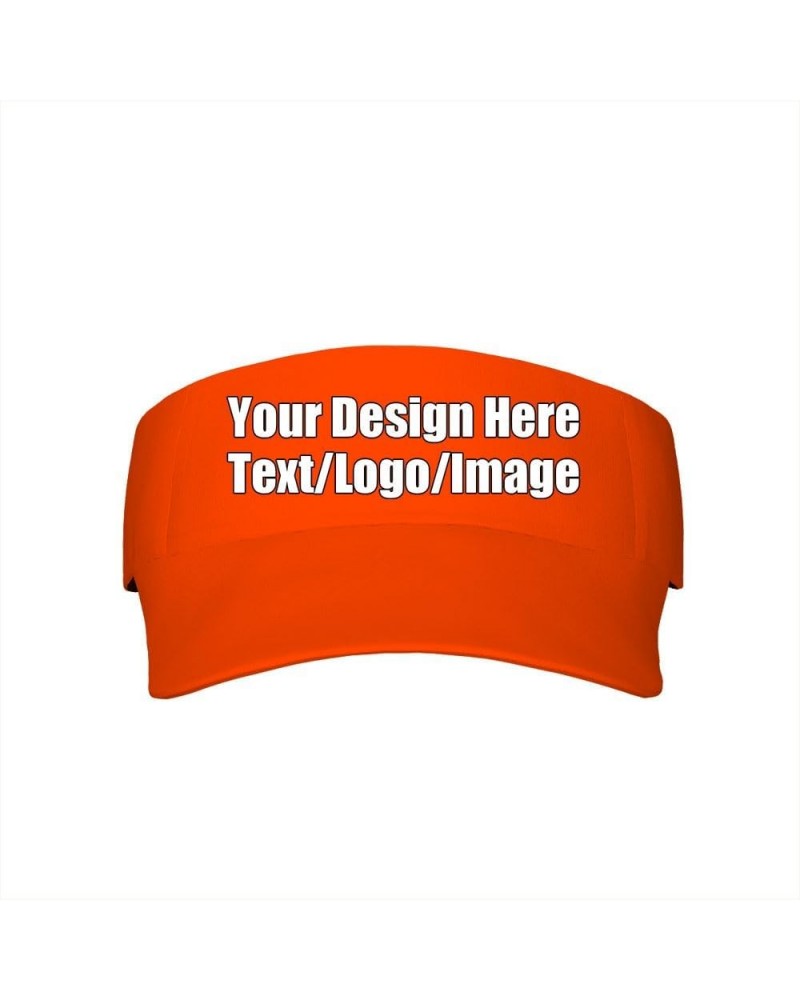 Custom Visor Hat Empty Top Baseball Caps Personalized Text Beach Cap, 40 Colors Orangered $9.34 Visors