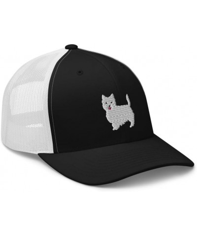 Westie Dog Trucker hat, Westie hat, Embroidered Unisex hat, west Highland White Terrier hat, Westie Gifts, Whole Body. Black/...