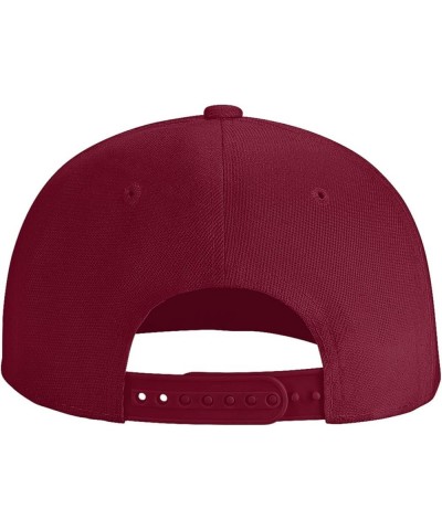 Custom Hats for Men with Your Own Image Text Logo Picture Personalized Flat Bill Hats Dark Red $7.36 Baseball Caps