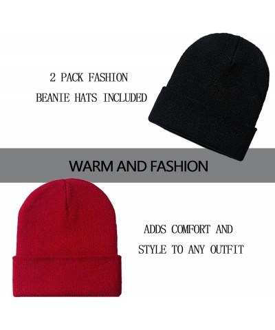 1&2 Pack Beanie for Men Women Slouchy Beanie Hats Winter Knit Caps Soft Ski Hat Unisex 2pack-black&wine. $14.74 Skullies & Be...