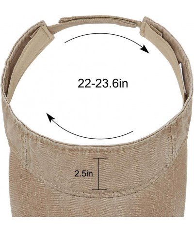 Sport Sun Visor Hats Cotton Ball Caps Empty Top Baseball Sun Cap for Men Women Khaki $7.79 Visors