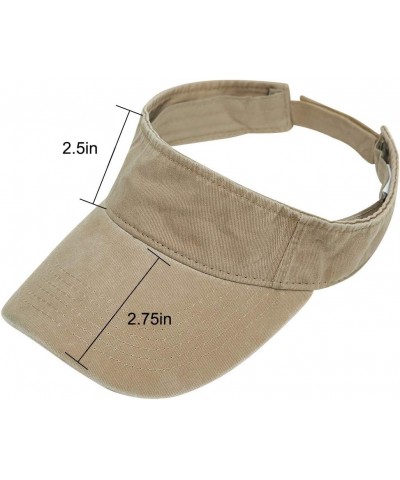 Sport Sun Visor Hats Cotton Ball Caps Empty Top Baseball Sun Cap for Men Women Khaki $7.79 Visors