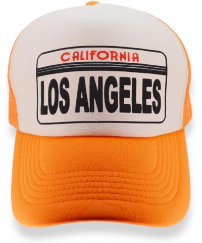 California License Plate Los Angeles 3D Puff Printed Classic Curved Unisex Trucker Baseball Meshed Unique Hats Caps Orange $9...