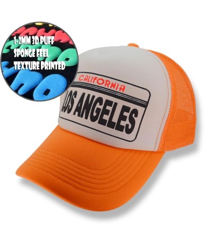 California License Plate Los Angeles 3D Puff Printed Classic Curved Unisex Trucker Baseball Meshed Unique Hats Caps Orange $9...