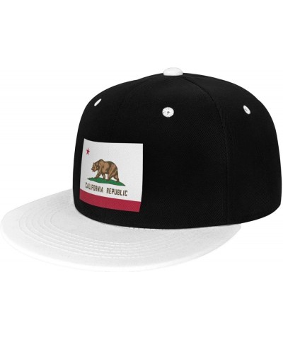 Flag of California Snapback Hat for Men Women Baseball Cap Trucker Flat Bill Hats Dad Caps White $10.67 Baseball Caps