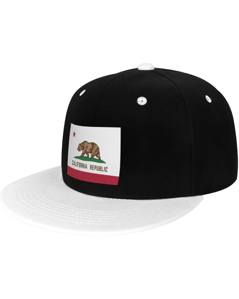 Flag of California Snapback Hat for Men Women Baseball Cap Trucker Flat Bill Hats Dad Caps White $10.67 Baseball Caps