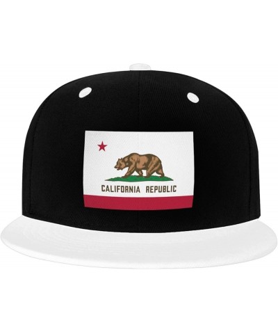 Flag of California Snapback Hat for Men Women Baseball Cap Trucker Flat Bill Hats Dad Caps White $10.67 Baseball Caps