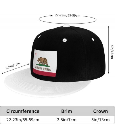 Flag of California Snapback Hat for Men Women Baseball Cap Trucker Flat Bill Hats Dad Caps White $10.67 Baseball Caps