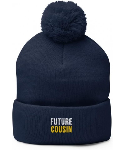 Future Cousin Hat (Embroidered Pom-Pom Beanie) Cousin Apparel Navy $15.99 Skullies & Beanies