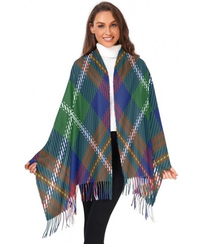 Colorful Plaid Women's Fashion Scarf Shawl, Autumn and Winter Soft and Warm Imitation Cashmere Shawl Scarf Style18 $13.51 Sca...