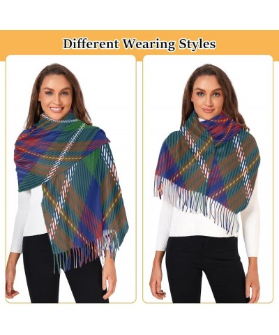 Colorful Plaid Women's Fashion Scarf Shawl, Autumn and Winter Soft and Warm Imitation Cashmere Shawl Scarf Style18 $13.51 Sca...