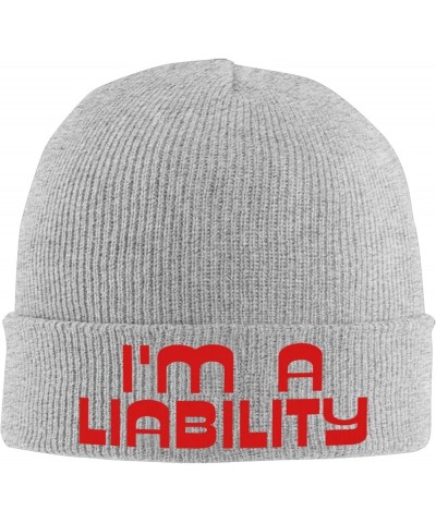 I'm A Liability Crazy Party Gag Beanie Unisex Knit Hat Women Men Gift Winter Warm Cap Gray $11.65 Skullies & Beanies