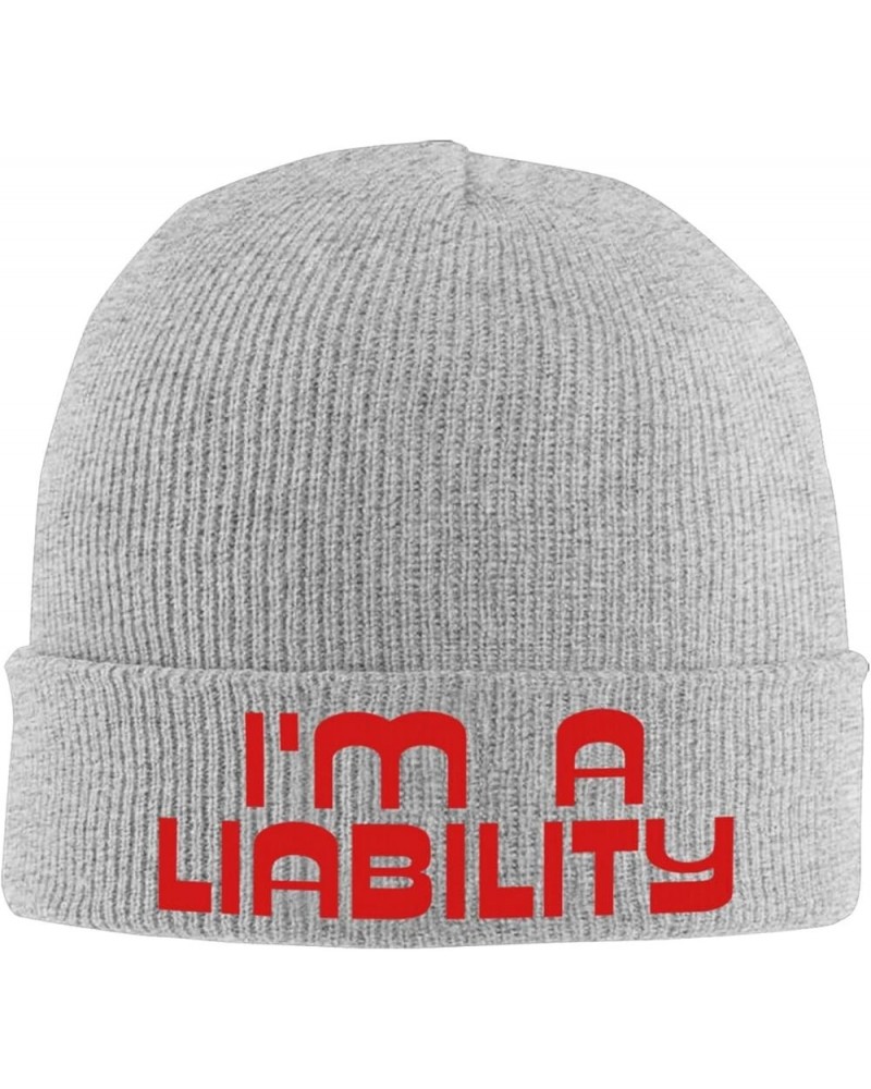 I'm A Liability Crazy Party Gag Beanie Unisex Knit Hat Women Men Gift Winter Warm Cap Gray $11.65 Skullies & Beanies