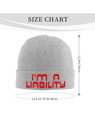 I'm A Liability Crazy Party Gag Beanie Unisex Knit Hat Women Men Gift Winter Warm Cap Gray $11.65 Skullies & Beanies