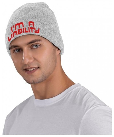 I'm A Liability Crazy Party Gag Beanie Unisex Knit Hat Women Men Gift Winter Warm Cap Gray $11.65 Skullies & Beanies