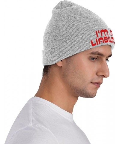 I'm A Liability Crazy Party Gag Beanie Unisex Knit Hat Women Men Gift Winter Warm Cap Gray $11.65 Skullies & Beanies