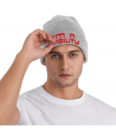 I'm A Liability Crazy Party Gag Beanie Unisex Knit Hat Women Men Gift Winter Warm Cap Gray $11.65 Skullies & Beanies