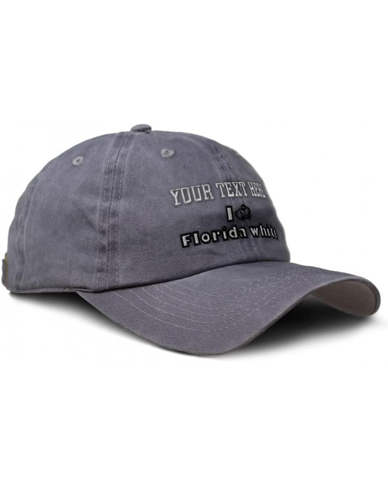 Soft Washed Baseball Cap I Rabbit Florida White Cotton Dad Hats for Men & Women Grey Personalized Text Here $14.10 Baseball Caps