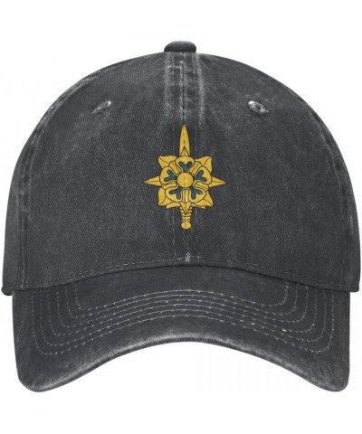 Military Intelligence Corps Insignia Flag Baseball Caps Denim Hats Fisherman's hat Knitted hat Black $13.79 Baseball Caps