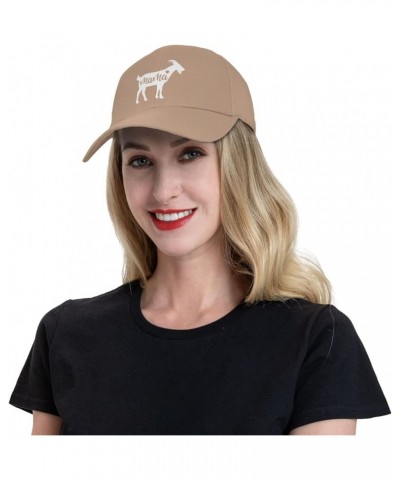 Mama Goat Peaked Cap Adjustable Solid Color Curved Peaked Cap Unisex Black Natural $16.17 Newsboy Caps