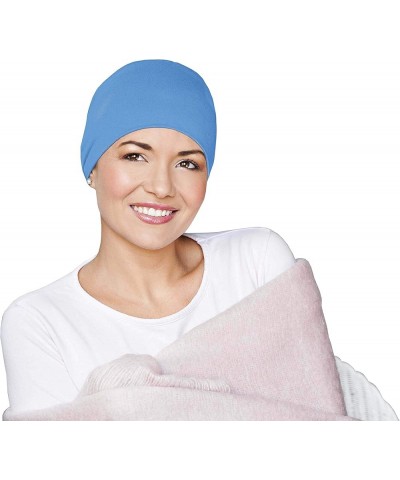 Chemo Organic Headwear - Sleep Cap | Cancer Headwear for Men & Women | Unisex Sleeping Hat | 95% Cotton Beanie Blue $16.95 Sk...