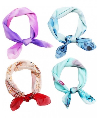 Floral Square Women's Scarf - Silky Printed Neckerchief Versatile Dainty Decorative Accessory $10.87 Scarves