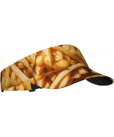 Fast Food Print Sport Sun Visor Hats Adjustable Empty Top Hats Women Men Sun Visors Hat for Men $11.86 Visors