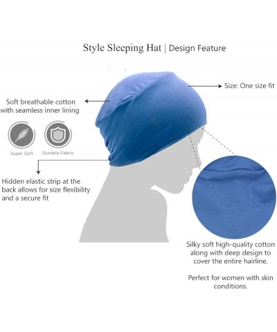 Chemo Organic Headwear - Sleep Cap | Cancer Headwear for Men & Women | Unisex Sleeping Hat | 95% Cotton Beanie Blue $16.95 Sk...