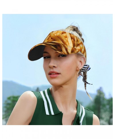 Fast Food Print Sport Sun Visor Hats Adjustable Empty Top Hats Women Men Sun Visors Hat for Men $11.86 Visors