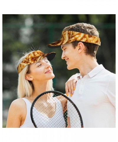 Fast Food Print Sport Sun Visor Hats Adjustable Empty Top Hats Women Men Sun Visors Hat for Men $11.86 Visors