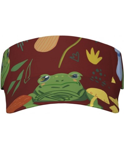 Frogs and Mushrooms Visor Hats for Women Adult Unisex Tennis Golf Sun Hat Adjustable Summer Outdoor Sports Ultraviolet Protec...