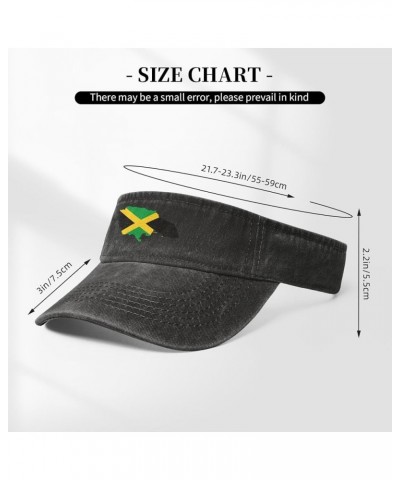 Jamaica Terrain Map Sun Visor Hats for Women Men Adjustable Sports Sun Hats Cotton Golf Cap Black $13.11 Visors