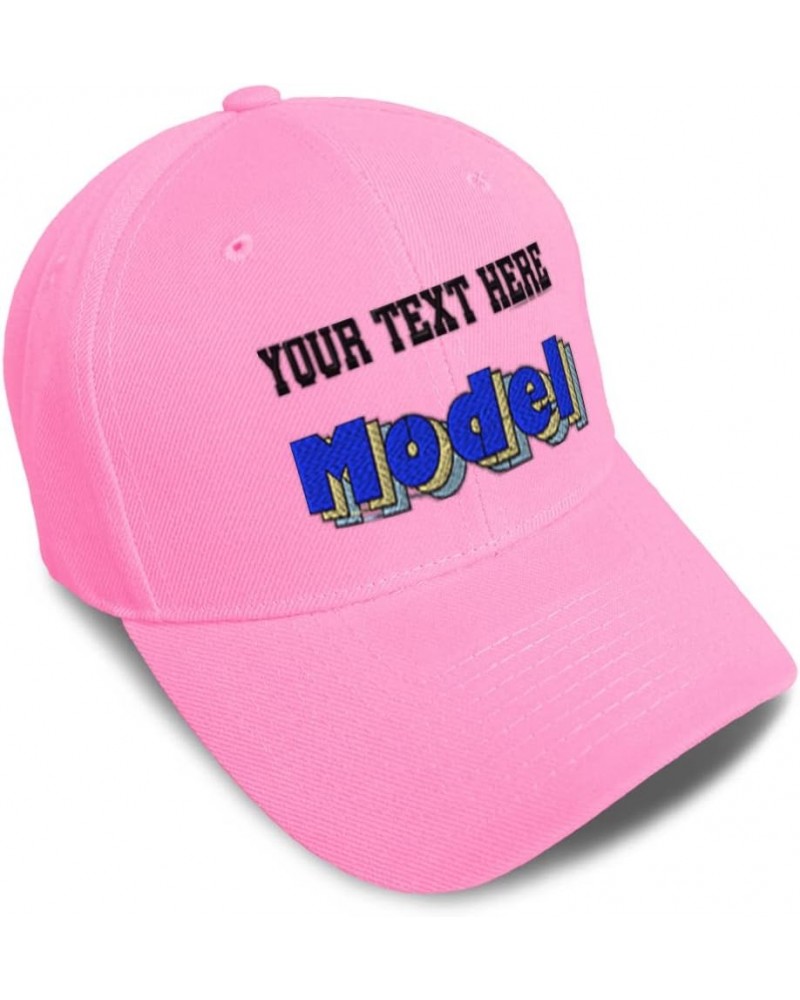 Custom Baseball Cap Model Fashion Acrylic Woman Dad Hats for Men and Women Soft Pink Personalized Text Here $14.84 Baseball Caps